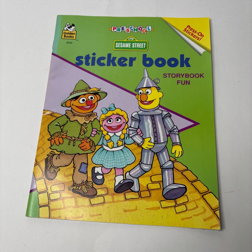 Vintage 1995 Sesame Street Sticker Book Storybook Fun Wizard of Oz Golden‎ Books